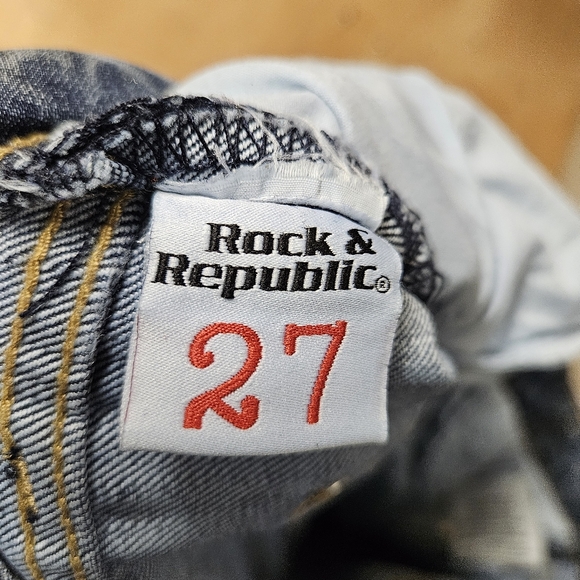 Rock & Republic Roth FRTHVL Med Wash Blue Relaxed Straight Leg Denim Jeans 27 - Picture 5 of 8